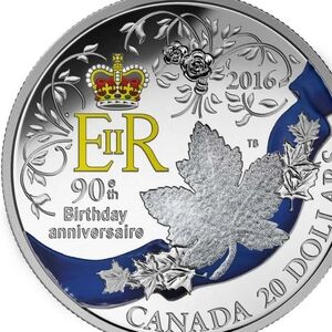 2016 RCM $20 A Celebration of Her Majesty's 90th Birthday - Pure Silver Coin